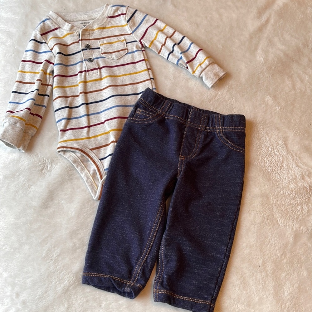 💖3/$15💖 Carters Jeans & Onesie Outfit